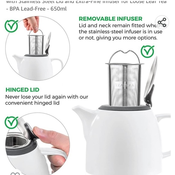 Tealyra Drago Ceramic Teapot with Infuser - Picture 8 of 8